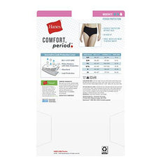 Hanes womens Fresh & Dry Light and Moderate Period 3-Pack Underwear, Multiple Options Available Briefs, 3 Pack - Assorted Moderate Protection, 10 US, 3 Pack - Assorted - Moderate Protection, 1 Count (Pack of 3)