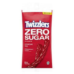 TWIZZLERS Zero Sugar Twists Strawberry Flavored Chewy Candy, Bulk Aspartame Free, 5 oz Bags