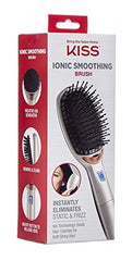 KISS Anti-Frizz Ionic Smoothing Brush, Wireless Electric Detangling Hair Brush, Detachable Cushion Pad, Includes 2 AA Batteries, Compact, Portable & Lighweight, 8oz