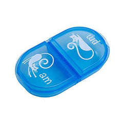 EZY DOSE Pet Pill, Medicine, Vitamin Organizer Box | 2 Times a Day, AM PM for Cat | Travel Sized | Transparent Lids, Blue