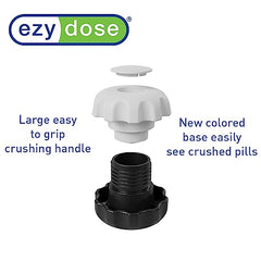 EZY DOSE Crush Pill, Vitamins, Tablets Crusher and Grinder, Effortlessly Crushes Medications into Fine Powder, Features Storage Compartment, Durable, Easy-to-Use Design, Black, Large