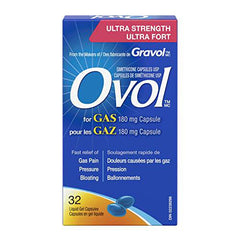 Ovol Ultra Strength Softgels Capsule For Gas, Relief for Gas Pain, Pressure, Bloating, 180mg