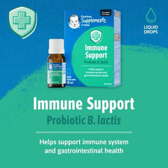 Gerber Supplements for Baby Immune Support, 0-3 Years, Supports Immune System & Gastrointestinal Health, Vegetarian, Gluten-Free, No Colours, Flavours, or Sweeteners, Drops