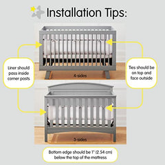 BreathableBaby, Breathable Mesh Liner For Cribs with 52"x28" (132x71cm) Mattress, Gray Chevron, Classic 3mm Mesh, Covers 3 or 4 Sides, Safety Tested & Trusted (Not for Mini Cribs)