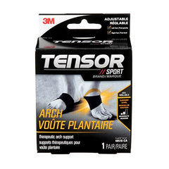 Tensor Therapeutic Arch Support - Adjustable - Right and Left - Black