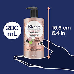 Bioré Rose Quartz + Charcoal Daily Purifying Cleanser, Face Wash for Oily Skin (200 mL)