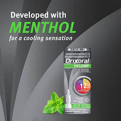 Drixoral No Drip Cool Menthol Spray, Cooling Sensation with 12 Hour Relief, 15ml