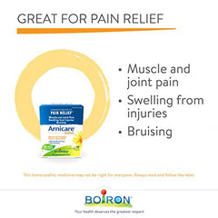 Boiron Arnicare Tablets, 60 Tablets, Homeopathic Medicine for Muscle and Joint Pain Relief, Swelling from injuries, Bruise & Brusing, from Natural Sourced Plants Including Arnica Montana