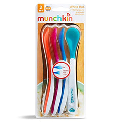 Munchkin White Hot Infant Safety Spoons, Orange/Pink/Green/Blue