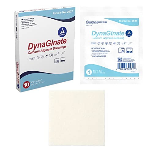 Dynarex Dynaginate Calcium Alginate Dressing, 10 Count/4.25 x 4.25 Inch