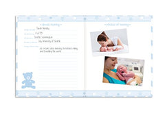 Lil' Peach Chevron Baby Memory Book, Blue