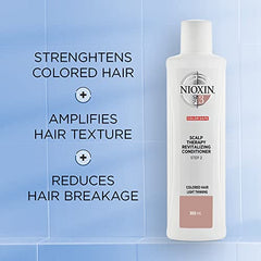 Nioxin System 3 Scalp Therapy Conditioner, For Color Treated Hair with Light Thinning, 16.9 fl oz