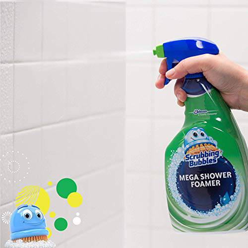 Scrubbing Bubbles Mega Shower Foamer Spray, Removes Soap Scum from Tubs, Shower Walls and More, Rainshower Scent, 946mL - Zecoya