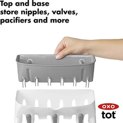 OXO Tot Space Saving Drying Rack, White and Grey, Pack of 1