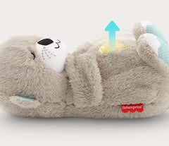 Fisher-Price Soothe 'n Snuggle Otter, Portable Plush Baby Toy with Music, Sounds, Lights and Breathing Motion