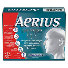 Aerius Allergy Medicine, Fast Relief, 24-Hour, Non-Drowsy, 15 Symptoms, 30 Tablets