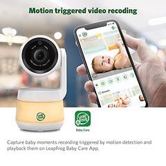 LeapFrog LF925-2HD 1080p WiFi Remote Access 360 Degree Pan & Tilt 2 Camera Video Baby Monitor with 5” High Definition 720p Display, Night Light, Color Night Vision (White) One Size