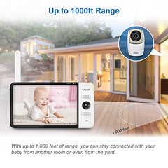 VTech Video Baby Monitor with 7” High Definition 720p Display, 360 Degree Panoramic Viewing Pan & Tilt HD Camera, VM919HD (White)