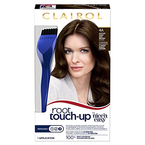 Clairol Root Touch-Up Permanent Hair Dye, 4A Dark Ash Brown Hair Color, 1 Count