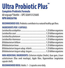 Omega Alpha Ultra Probiotic + 60 Caps - Complete Probiotic Formula for Digestive Health and Immune Support. 60 caps