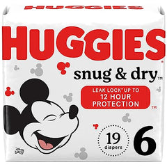 Diapers Size 6 - Huggies Snug & Dry Disposable Baby Diapers, 19ct, Jumbo Pack