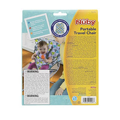 Nuby On The Go Toddler Portable Travel Chair with 5 Point Safety Adjustable Straps, Folds into a Storage Bag, 6M+