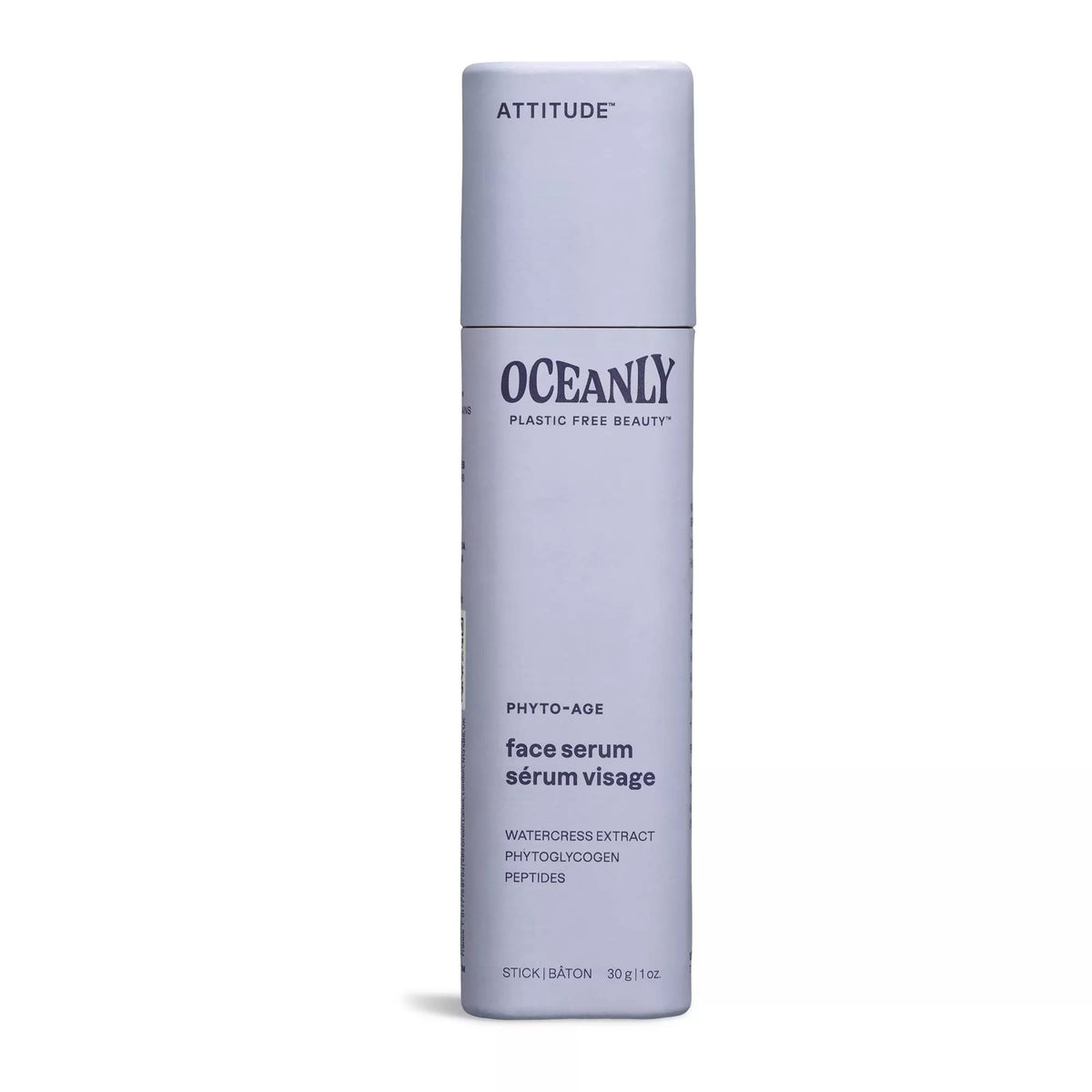 ATTITUDE Oceanly Face Serum Bar, EWG Verified, Plastic-free, Plant and Mineral-Based Ingredients, Vegan and Cruelty-free Skin Care Products, PHYTO AGE, Unscented, 30 grams