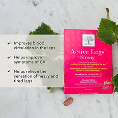 New Nordic Active Legs Strong, Tablets for CVI Heavy Tired Legs, Maritime Pine Bark and Grape Seed, 30 Count (Pack of 1)