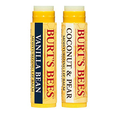 Burt's Bees Moisturizing Lip Balm for Dry Lips, Holiday Gift, Stocking Stuffer, 100% Natural Origin, Coconut & Pear and Vanilla Bean - 2 Tubes