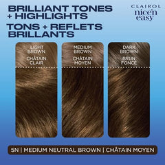 Clairol Nice'n Easy Permanent Hair Dye, 5N Medium Neutral Brown Hair Color, 1 Count