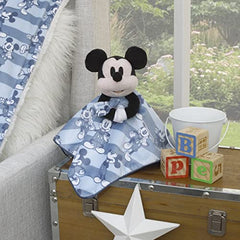 Disney Mickey Mouse Blue, White and Black Lovey Security Blanket