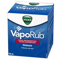 Vicks VapoRub Nasal Decongestant, Cough Suppressant, Relief from Cold, Aches, & Pains, Chest Rub Ointment, 170 g/190 mL