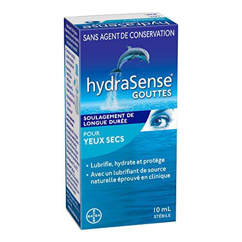 hydraSense Eye Drops, For Dry Eyes, Fast and Long-Lasting Relief, Preservative Free, Naturally Sourced Lubricant, 10 mL