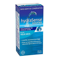 hydraSense Eye Drops, For Dry Eyes, Fast and Long-Lasting Relief, Preservative Free, Naturally Sourced Lubricant, 10 mL