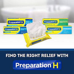 Preparation H Soothing Wipes for Hemorrhoid Cleansing with Aloe and Witch Hazel, Flushable, 48-Count