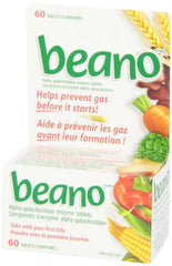 Beano Tablets, Digestive Enzyme Supplements for Gas Relief - 60 Count - Helps with Bloating Relief, Upset Stomach Support