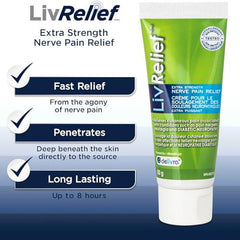 LivRelief Nerve Pain Relief Extra Strength - Plant Based Relief for Tingling/Traveling Pain, 50g