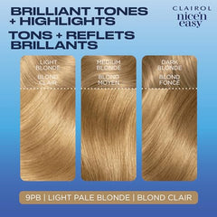 Clairol Nice'n Easy Permanent Hair Dye, 9PB Light Pale Blonde Hair Color, 1 Count