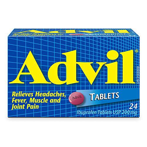 Advil Regular Strength Ibuprofen Pain Relief Tablets, Fast Acting Pain Relief for Migraine, Arthritis, Back, Neck, Joint, and Muscle Relief, 200mg (24 Count)