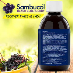 Sambucol Black Elderberry Anti-Viral Flu Care Syrup | Quickly Relieves Cold & Flu Symptoms | Immune Support & Antioxidant | Ideal for Families | 500 mL