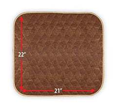 Americare Absorbent Washable Waterproof Seat Protector Pads 21”x22” - Brown