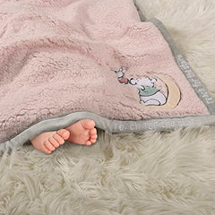 Disney Winnie The Pooh My First Blankie Sherpa Blanket, 30"x36" Pink Piglet Fluffy Premium Blanket for Baby Girl Soft Warm Cozy Toddler, Infant or Newborn Blanket for Crib, Stroller, Travel, Nursery