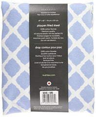 Kushies Pack N Play Playard Sheet, Soft 100% breathable cotton flannel, Made in Canada, Blue Lattice