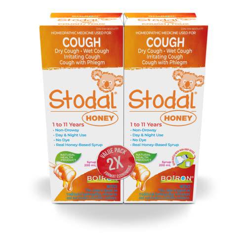 Boiron Stodal Children's Honey Syrup, 2 X 200ml Bonus Pack fo Dry & Wet Cough 400ml