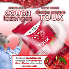 Herbion Naturals Sugar-Free Cough Lozenges with Natural Cherry Flavour, 25 Lozenges - Relieves Cough and Nasal Congestion; Soothes Sore Throat; For Adults and Children 12 years and above