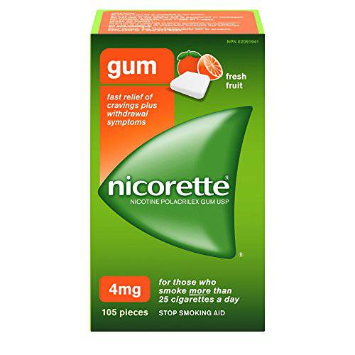 Nicorette Gum, Fresh Fruit, 4mg, 105 Count