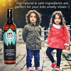 Lumi Outdoors Natural Shoe Deodorizer Spray & Odor Eliminator - Extra Strength Eucalyptus Lemongrass