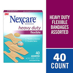 Nexcare™ Heavy Duty Fabric Bandages, Ast. Sizes, 40 pk