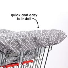 Diono Shop 'n Go Cart Liner, Shopping Cart Cover for Baby, Restaurant High Chair Cover for Baby, Infant, Toddler, Machine Washable, Gray