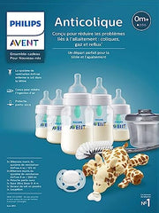 Philips Avent Anti-colic Baby Bottle with AirFree Vent Newborn Gift Set With Snuggle, Clear, SCD306/10